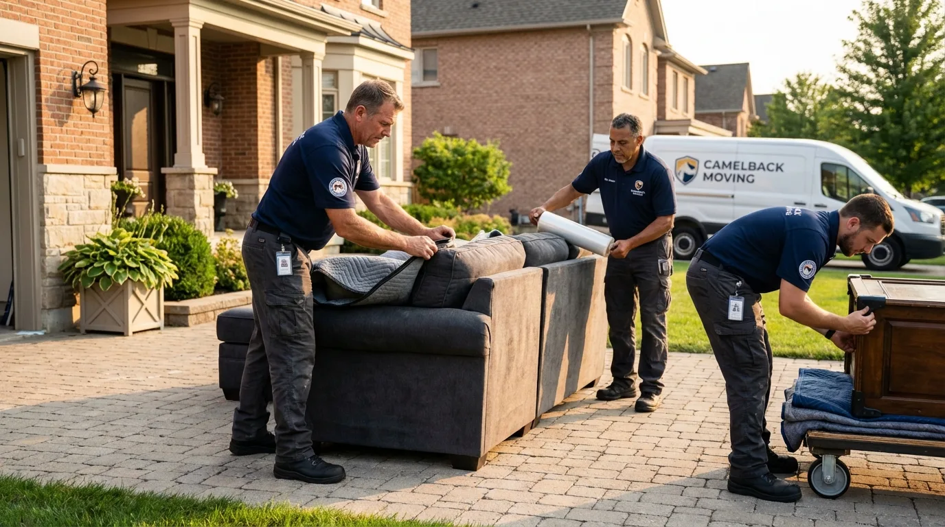 Large estate moving crew wrapping furniture in Apple Creek, OH