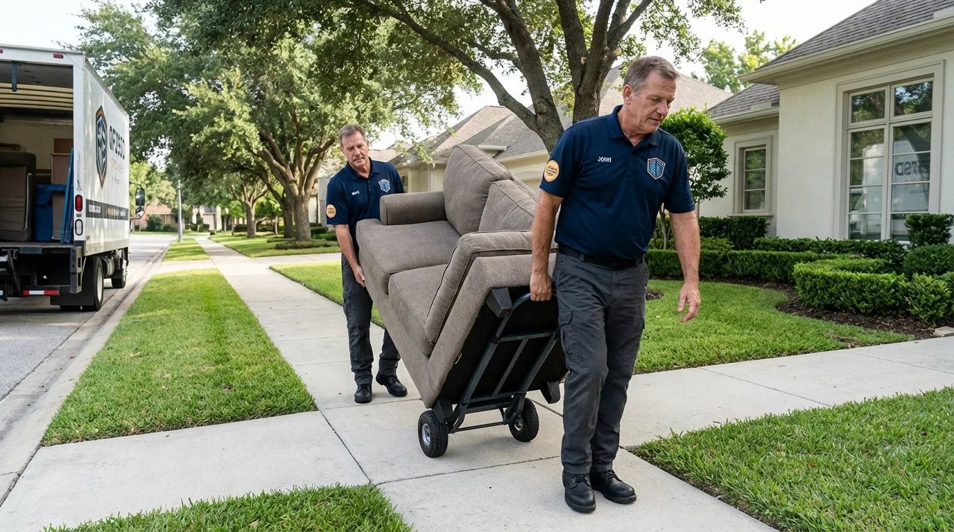 Local residential moving crew loading furniture in Apple Creek, OH